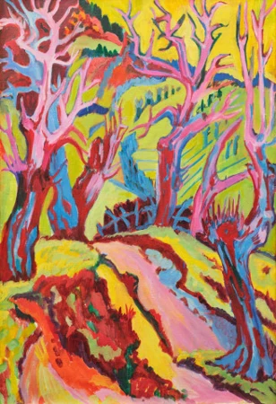 Tessiner Landschaft / Bildnis mit Skulptur, 1924/26