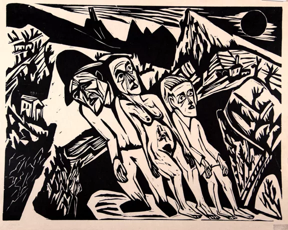 Hermann Scherer — Drei Figuren in Landschaft