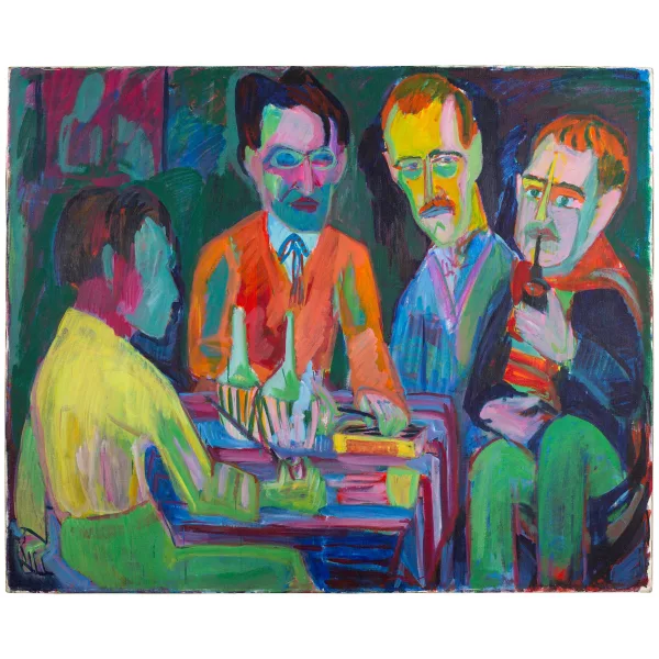 Hermann Scherer — Vier Figuren in Interieur - Vier Männer am Tisch