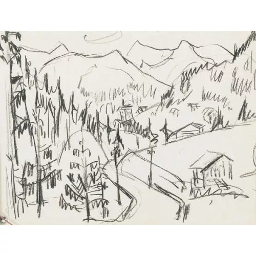 Hermann Scherer — Tallandschaft mit Lärchen.