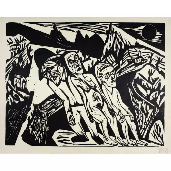 Hermann Scherer — Figuren in Landschaft — Galerie Kornfeld