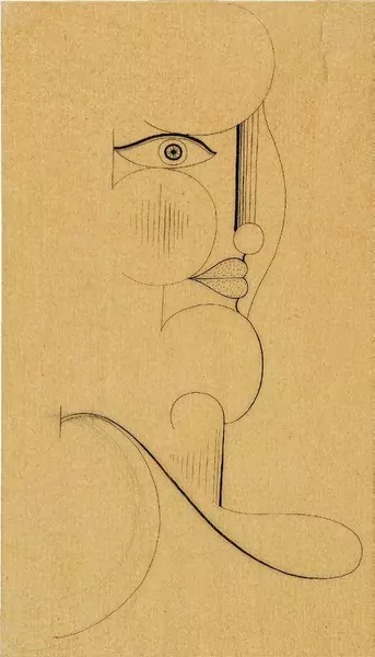Hermann Scherer — OSKAR SCHLEMMER Stuttgart 1888–1943 Baden-Baden Kopf mit geschwungenen Linien — Galerie Kornfeld