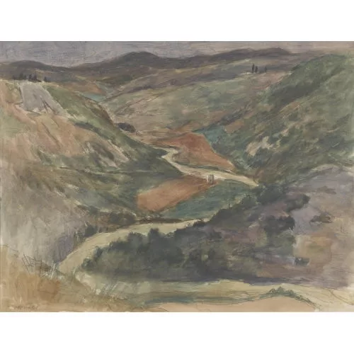 Herold Howald — Hügellandschaft mit Fluss.