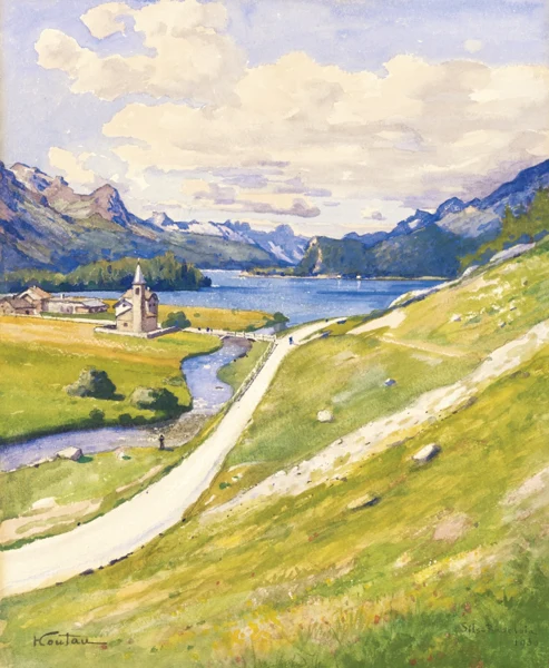 Hippolyte Coutau — ANSICHTEN DES SILSERSEE, 1930VIEWS OF LAKE SILS, 1930