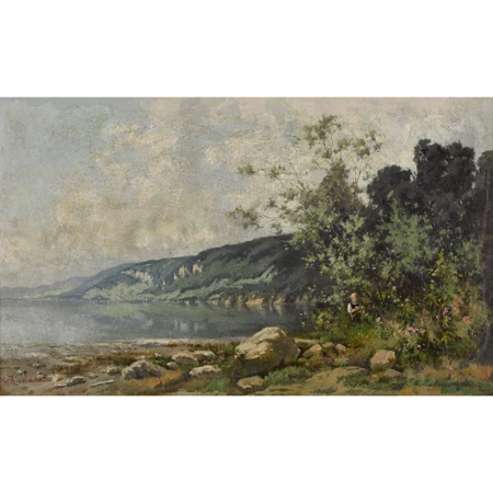 Mädchen am Seeufer