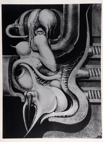 H. R. Giger — Blatt aus "Biomechanoiden", 1969