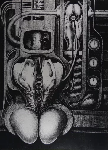 H. R. Giger — Blatt aus "Biomechanoiden", 1969