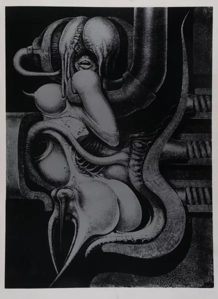 H. R. Giger — 2 Blätter aus "Biomechanoiden", 1969