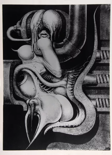 H. R. Giger — Blatt aus "Biomechanoiden", 1969