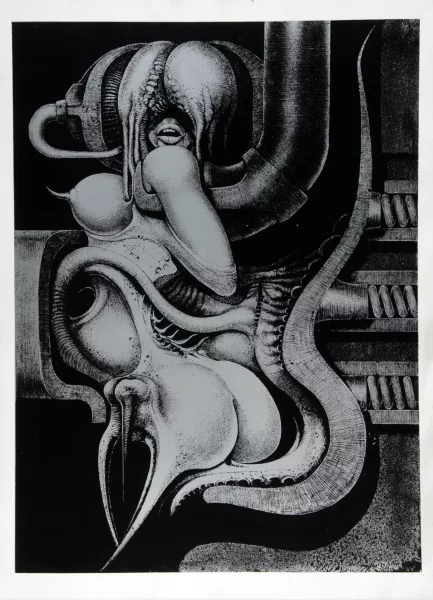 H. R. Giger — Blatt aus "Biomechanoiden", 1969