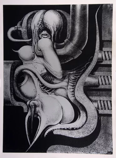 H. R. Giger — Blatt aus "Biomechanoiden", 1969