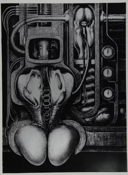 H. R. Giger — Blatt aus "Biomechanoiden", 1969