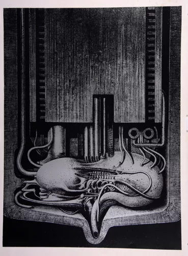 H. R. Giger — Blatt aus "Biomechanoiden", 1969