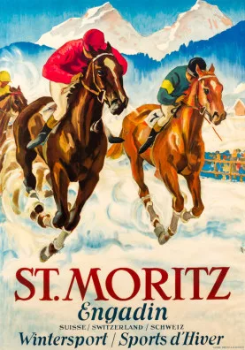 Hugo Laubi — Plakat St. Moritz, Engadin, 1924