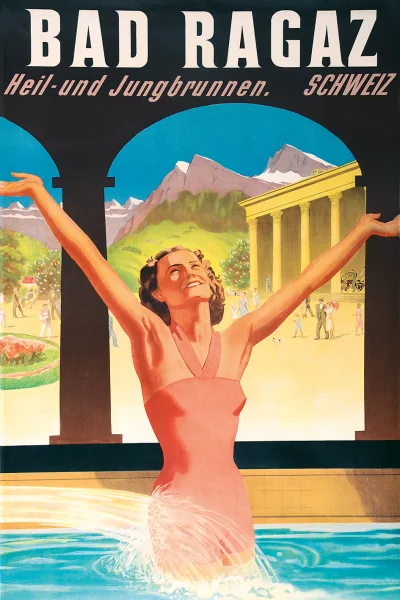 Hugo Laubi — Bad Ragaz, Heil- und Jungbrunnen, 1936