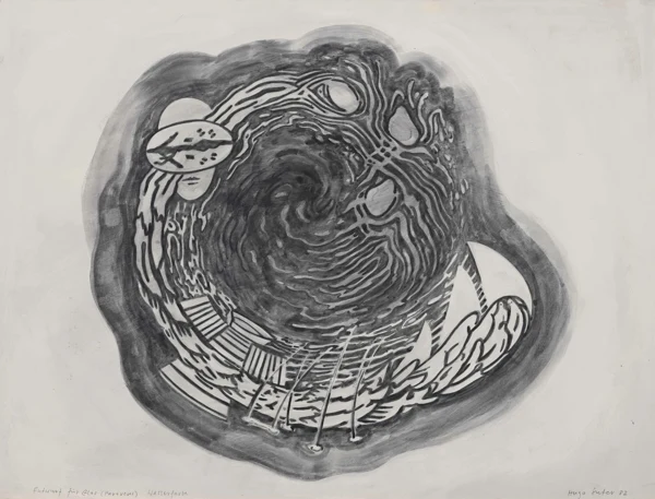 Hugo Suter — Entwurf für Glas (Paravent), 1982
