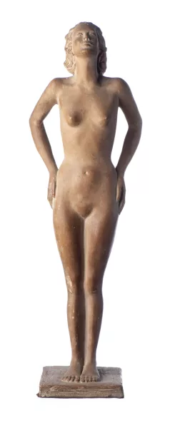 Idy Latscha — Idy LATSCHA (1897-1979) "Femme nue debout", Sculpture en terre cuite