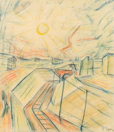 Landschaft mit Eisenbahntunnel, um 1920