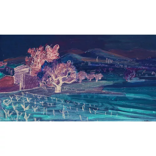 Ignaz Epper — Südliche Landschaft mit Weinreben.