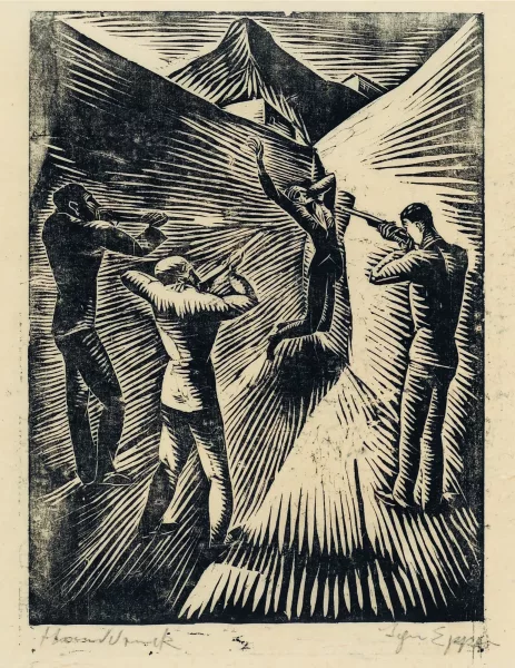 Ignaz Epper — 3 Blätter: Krankenlager; Erschiessung; Segelboot, 1963