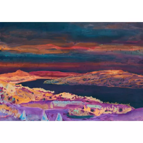 Ignaz Epper — Tessiner Landschaft mit See.