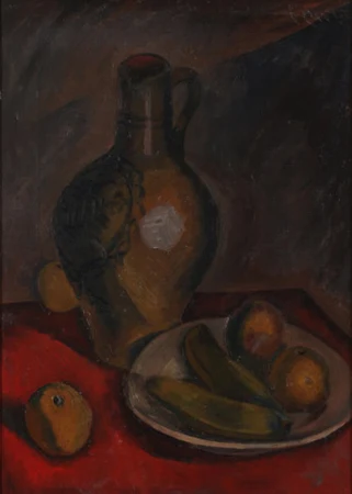 Stillleben mit Bananen und Äpfeln, Um 1920.