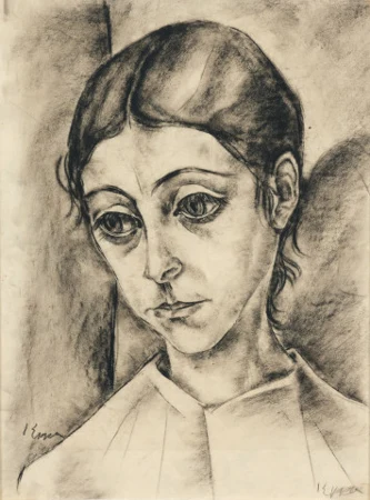 Frauenbildnis (Anna Epper, Schwester des Künstlers), um 1920