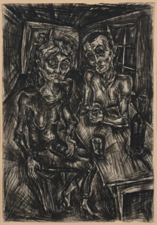 Trinkendes Paar, um 1920