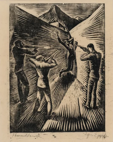 Ignaz Epper — 3 Blätter: Krankenlager; Erschiessung; Segelboot, 1963