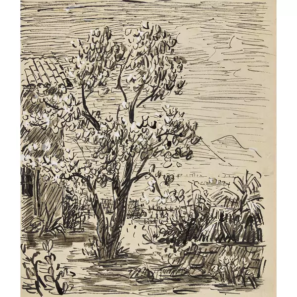 Gartenpartie mit Baum
