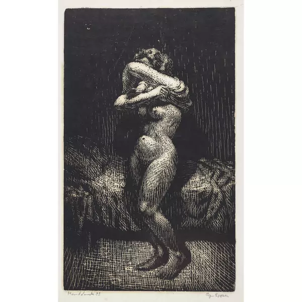 "Sich entkleidendes Mädchen II"