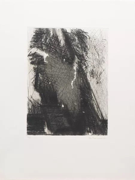 Ilse Lierhammer — Ilse LIERHAMMER (1939), 'Composition abstraite', pointe sèche