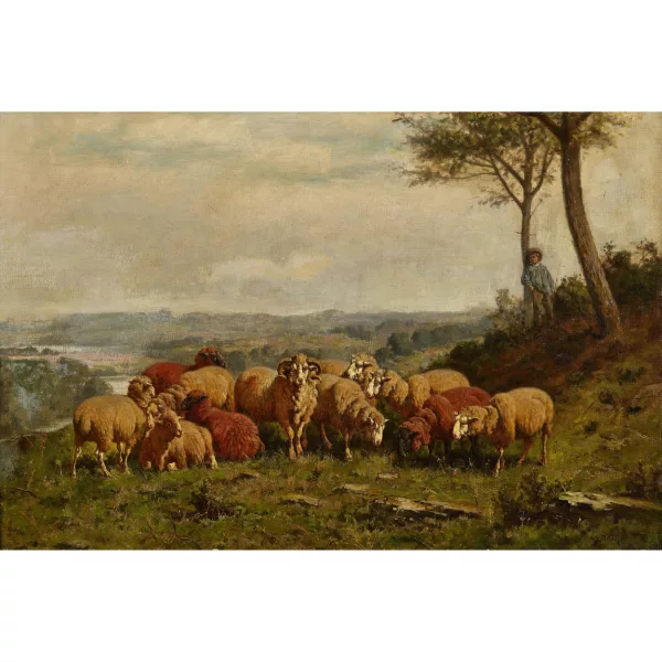 William Baptiste Baird — Schafherde mit Hirtenknabe.