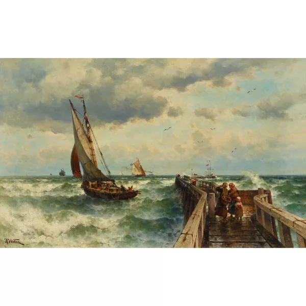 Theodor Alexander Weber — Tempo burrascoso presso il molo.