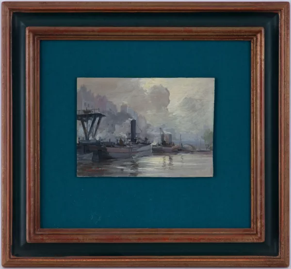 Léon Tzeytline — Harbour scenes, Seascape, River landscape