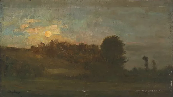 Charles-François Daubigny — Paesaggio al chiaro di luna, Argenton-l’Église (Deux-Sèvres)