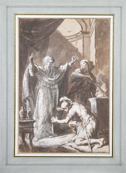 Étienne Parrocel — Original title: Un soldat se prosternant devant un homme drapé,