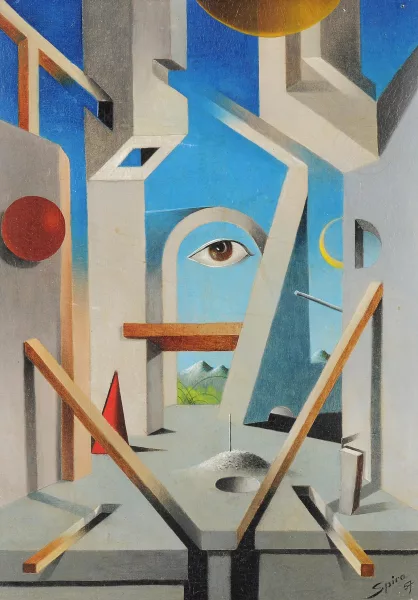 Georges Spiro — Surrealistische Komposition mit Auge und Mond