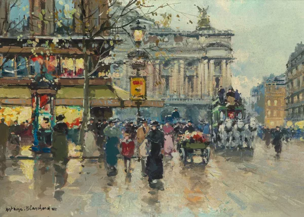 Antoine Blanchard — Café de la Paix, Place de l’Opéra, Parigi