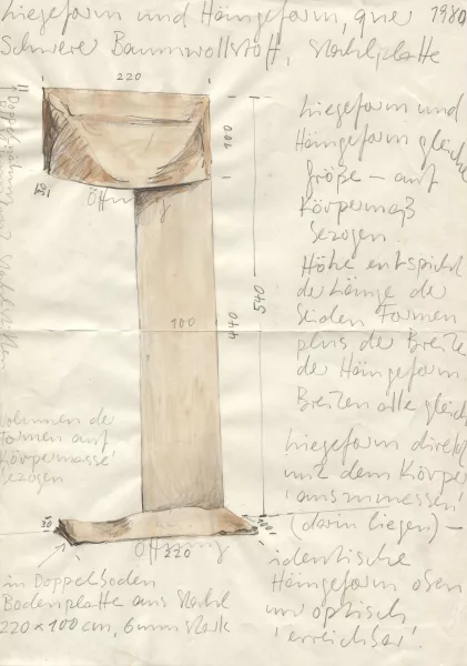 Franz Erhard Walther — Forme couchée et forme de maisons, 1979/80