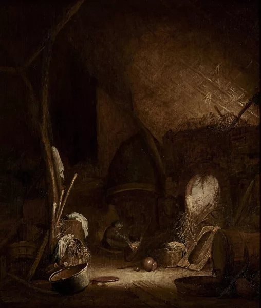 Isaac van Ostade — Suiveur de Isaac Jansz van Ostade — Paysan au fourneau