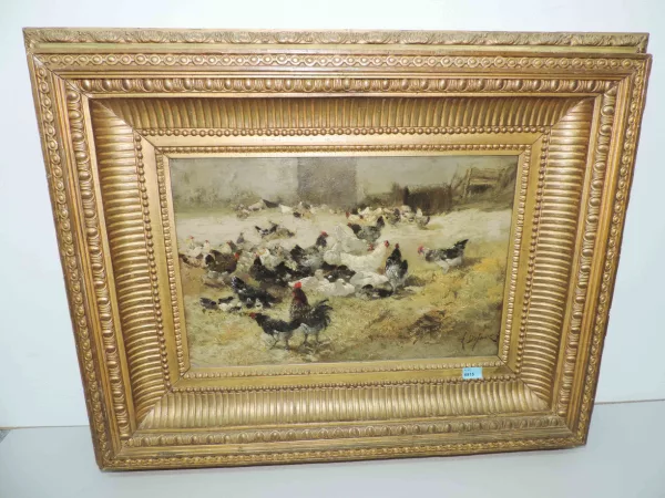 Alexandre Defaux — Hühner und Enten auf dem Hof