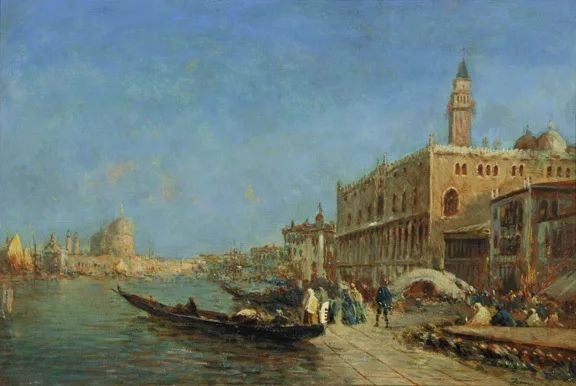 Félix Ziem — The Riva degli Schiavoni and the Doge's Palace, 1878