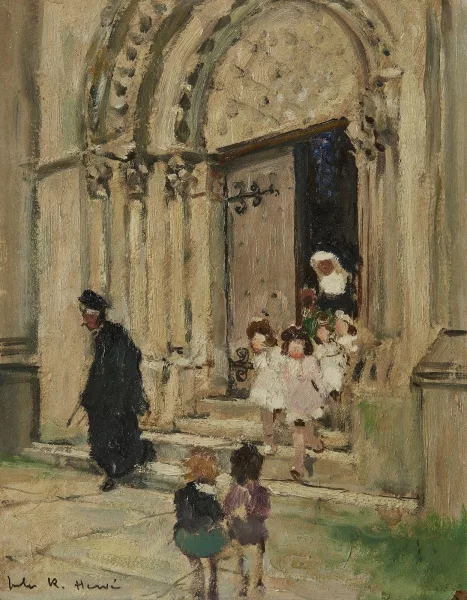 Jules-René Hervé — Sortie de la cathédrale de Langres