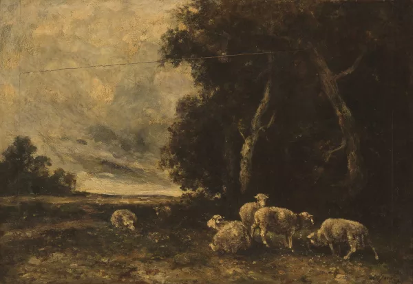 Charles Jacque — Landschaft mit Schafen