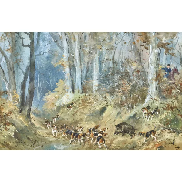 Karl Reille — Le sanglier encerclé