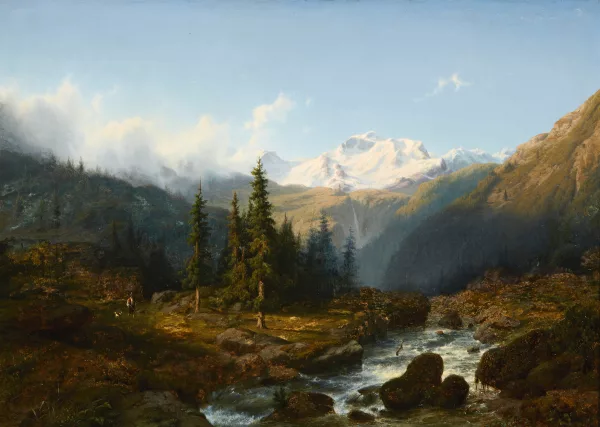 Cornelis Lieste — Gebirgslandschaft mit Bach