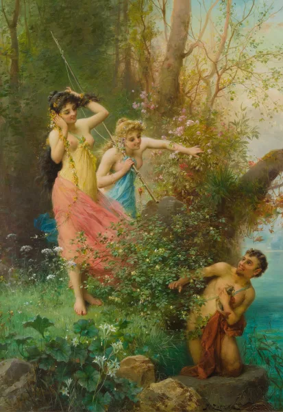 Hans Zatzka — Faun mit Nymphen beim Angeln