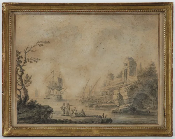 Kaisermann, Franz — Paesaggio costiero con figure