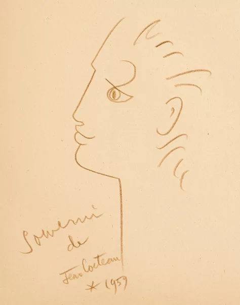 Jean Cocteau — Gesicht im Profil